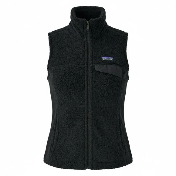 Patagonia Re-Tool Vest Women's XS Black Polartec Fleece Full Zip Hiking Outdoor - Picture 1 of 12